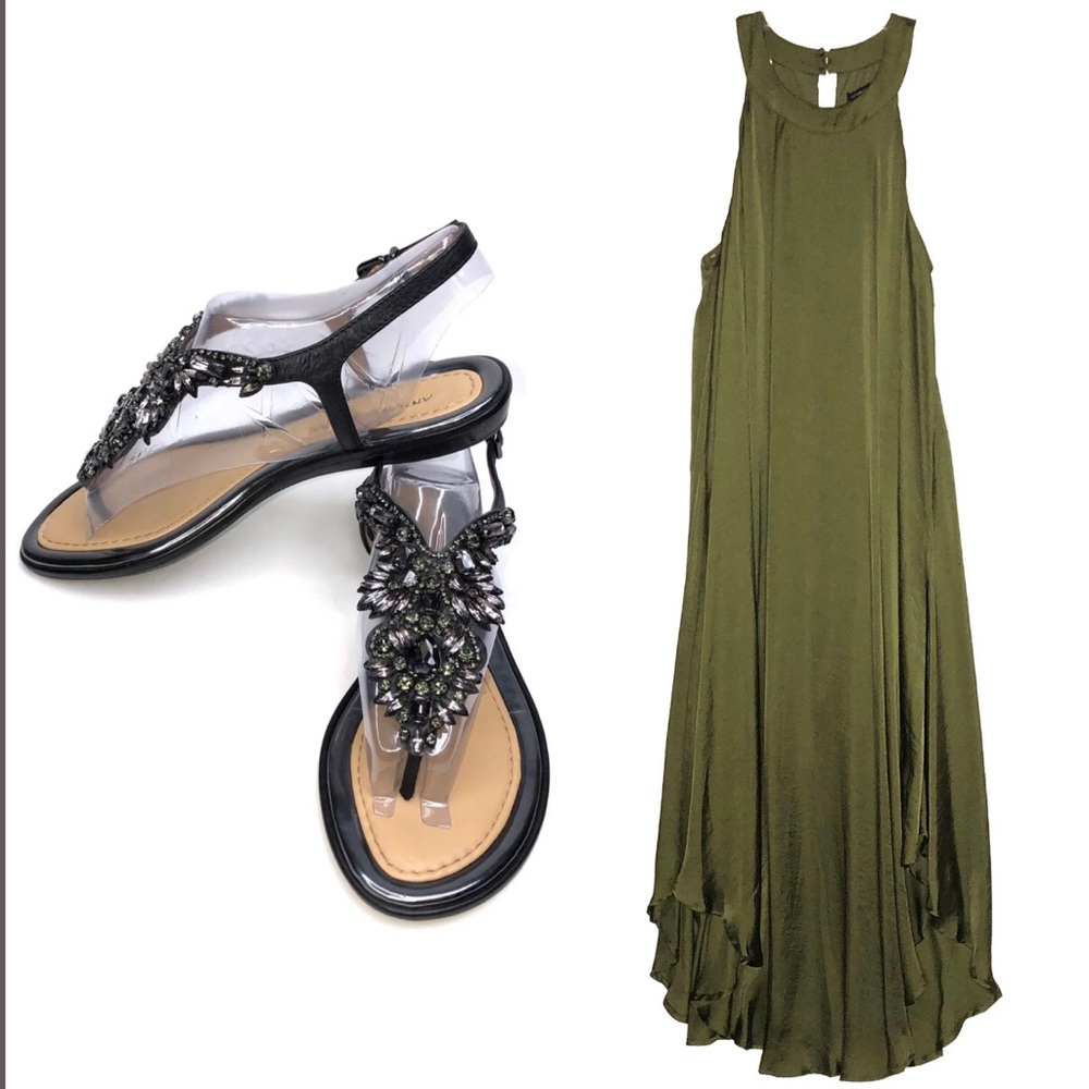 SIGNATURE STUDIO GREEN SLEEVELESS MAXI DRESS - Picture 4 of 4